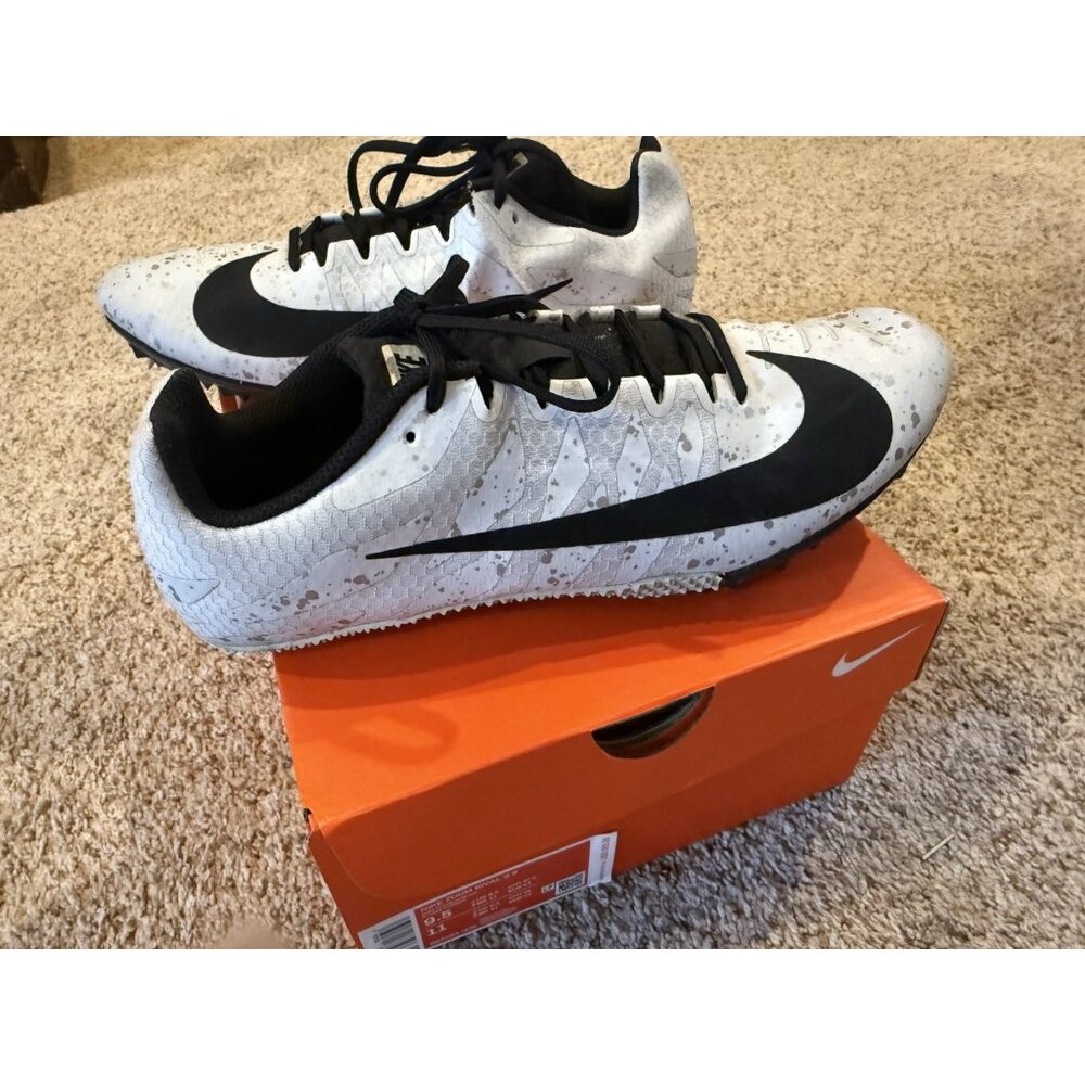 Nike Zoom Rival S 9.5Track Field Sprint Spike Racing Shoe -Black White -Women 11 - Picture 5 of 7